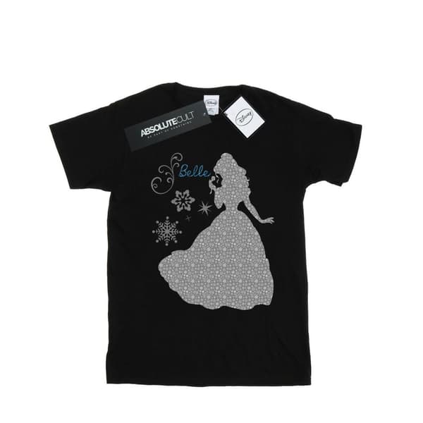 Disney Princess Dam/kvinnor Belle Christmas Silhouette Boyfriend T-shirt i bomull