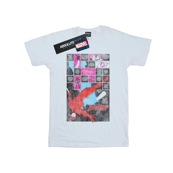 Marvel Mens Daredevil Comic Panels T-Shirt White XL