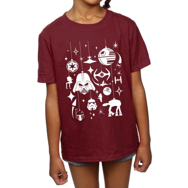 Star Wars Girls Christmas Decorations Cotton T-Shirt