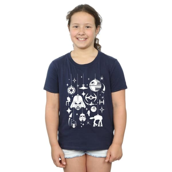 Star Wars Girls Christmas Decorations Cotton T-Shirt