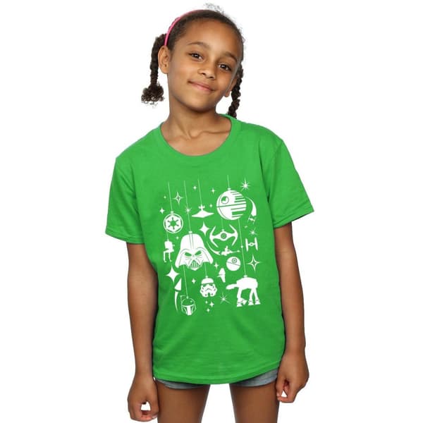 Star Wars Girls Christmas Decorations Cotton T-Shirt