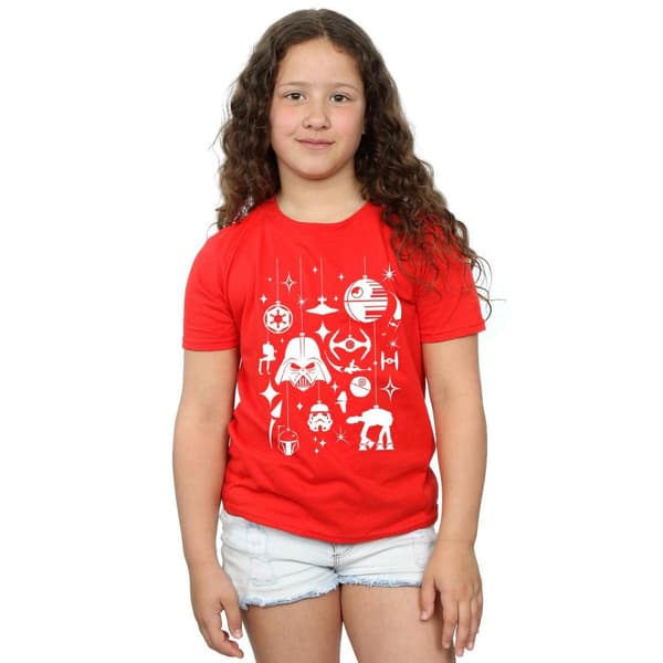 Star Wars Girls Christmas Decorations Cotton T-Shirt
