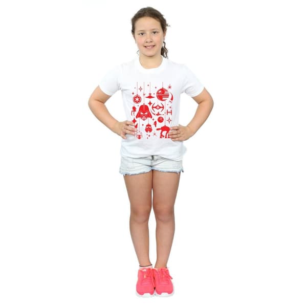 Star Wars Girls Christmas Decorations Cotton T-Shirt