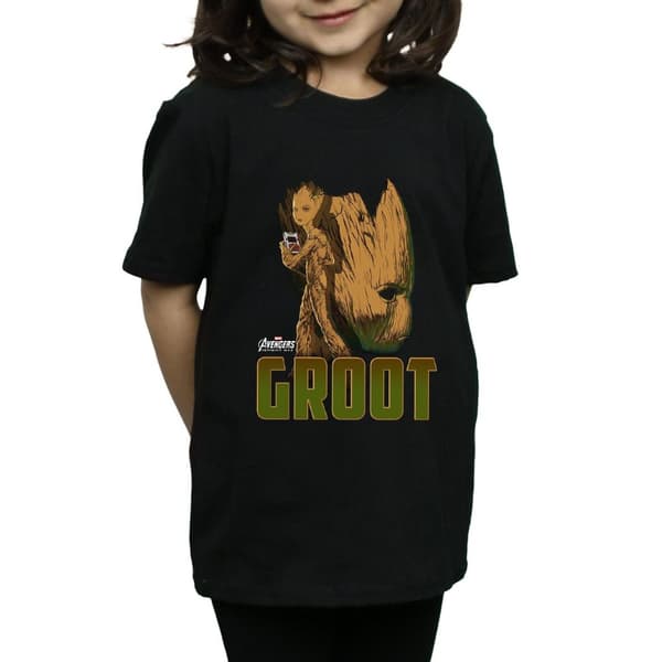 Marvel Girls Avengers Infinity War Groot Character Cotton T-Shirt