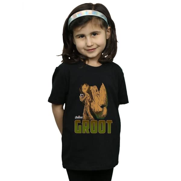 Marvel Girls Avengers Infinity War Groot Character Cotton T-Shirt