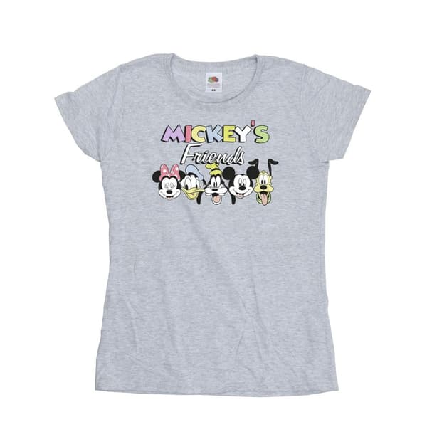 Disney Womens/Ladies Mickey Mouse And Friends Faces Cotton T-Shirt