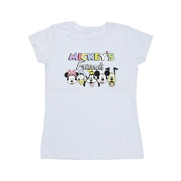 Disney Womens/Ladies Mickey Mouse And Friends Faces Cotton T-Shirt