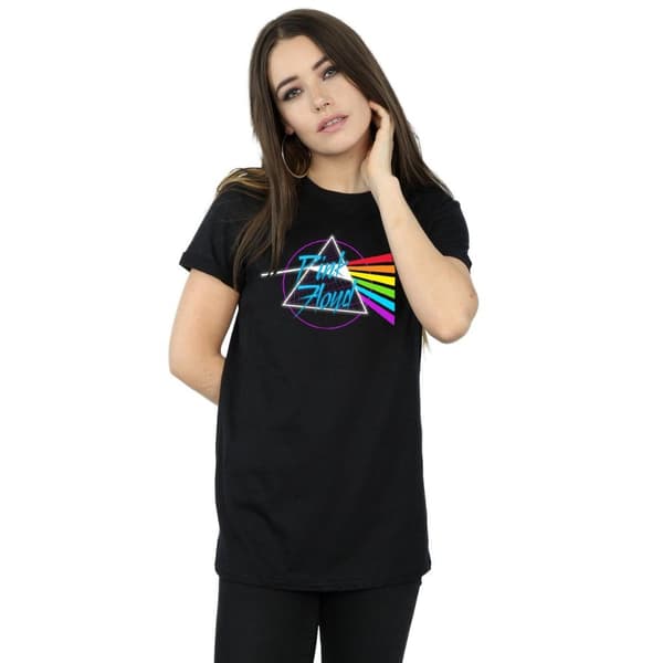 Pink Floyd Womens/Ladies Neon Darkside Cotton Boyfriend T-Shirt