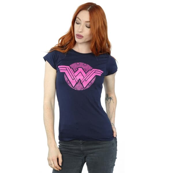 DC Comics Dam/Tjej Wonder Woman Rosa Mosaik Bomulls T-shirt