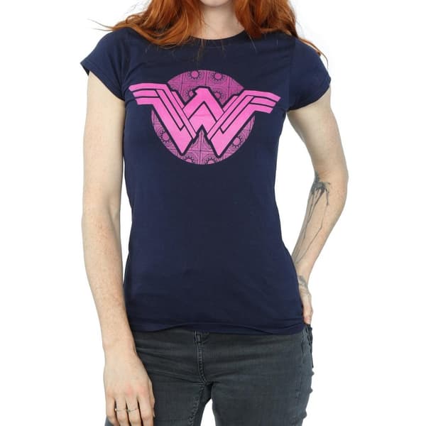 DC Comics Dam/Tjej Wonder Woman Rosa Mosaik Bomulls T-shirt