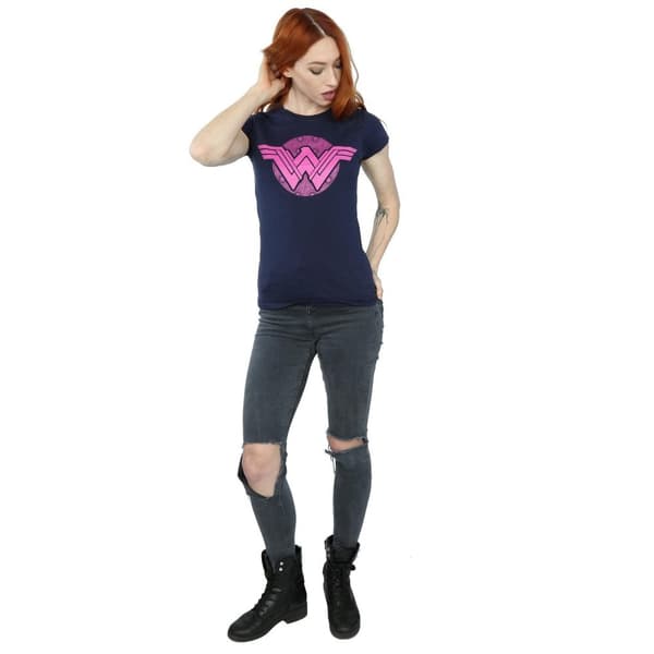 DC Comics Dam/Tjej Wonder Woman Rosa Mosaik Bomulls T-shirt