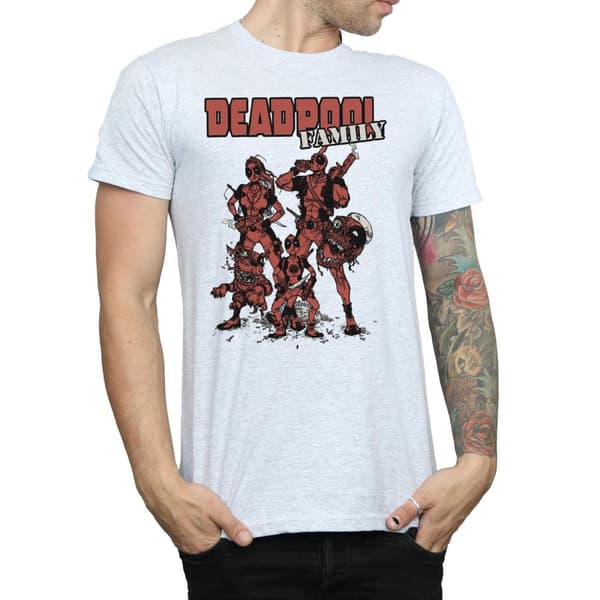 Marvel Mens Deadpool Family Group T-Shirt