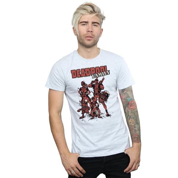 Marvel Mens Deadpool Family Group T-Shirt
