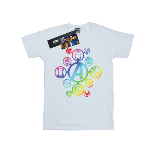 Marvel T-shirt i bomull med regnbågsikoner från Avengers Infinity War