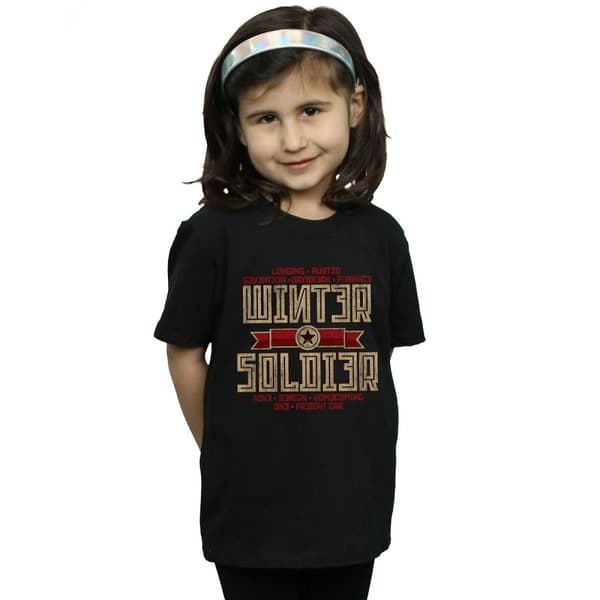 Marvel Girls Winter Soldier Trigger Badge Cotton T-Shirt