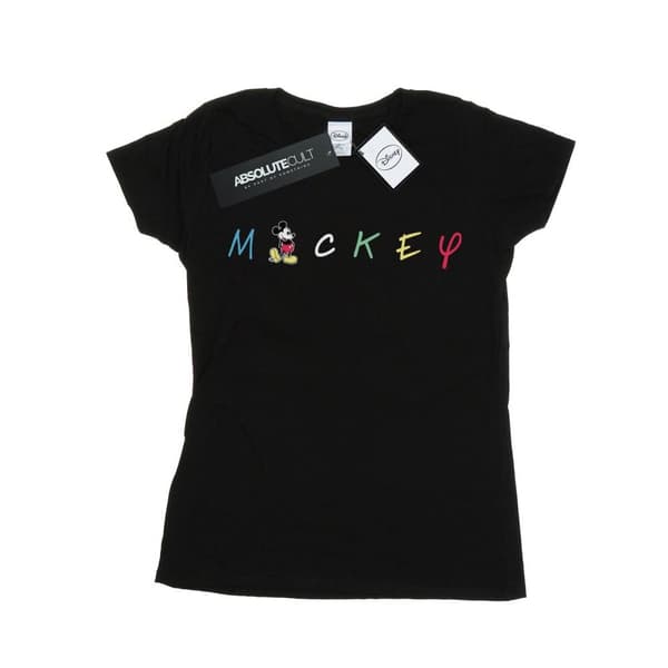 Disney Dam/Tjej Musse Pigg Wording Logo Bomulls-T-shirt
