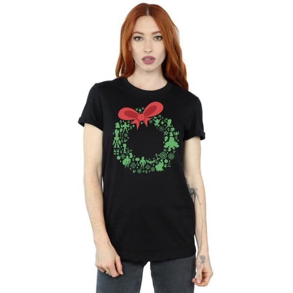 Marvel Womens/Ladies Avengers Christmas Wreath Cotton Boyfriend T-Shirt