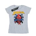 Miniatyrbild 1 av 3: Marvel Dam/Tjej Spider-Man Web Shooting Emblem Logo Bomulls-T-shirt