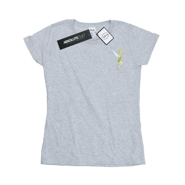 Disney T-shirt i bomull med bröst av Tinkerbell för damer/damer Sports Grey XXL