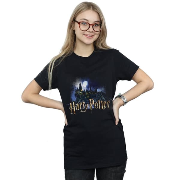 Hary Potter Womens/Ladies Hogwarts Castle Cotton Boyfriend T-Shirt