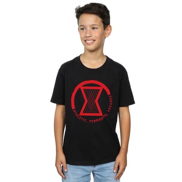 Marvel Boys Black Widow Movie Athletic Logo T-Shirt
