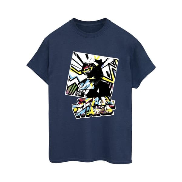 Star Wars Womens/Ladies Vader Water Colour Pop Art Cotton Boyfriend T-Shirt