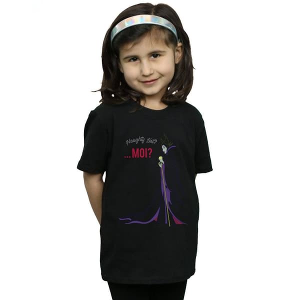 Disney Girls Maleficent Christmas Naughty List Cotton T-Shirt