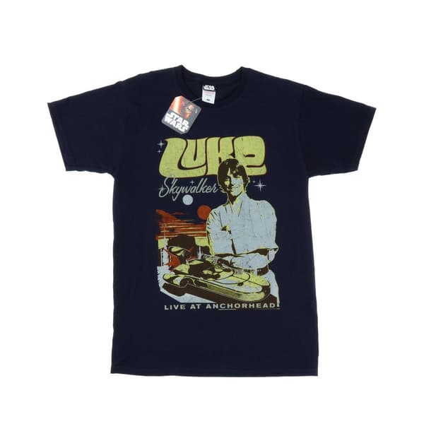 Star Wars Boys Luke Skywalker Rock Poster T-Shirt Deep Navy 12-13 Years