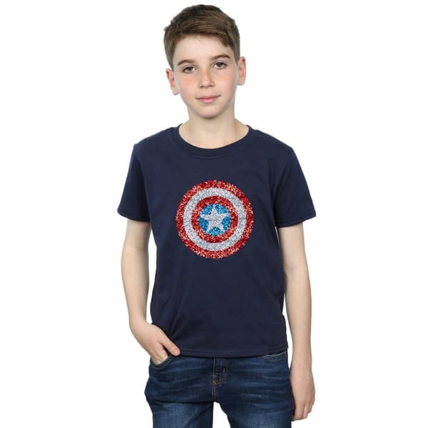Marvel Boys Captain America Pixelated Shield T-Shirt