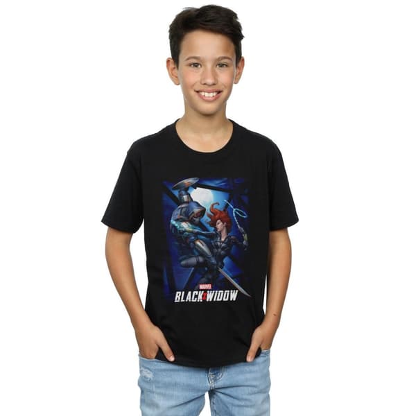 Marvel T-shirt för pojkar - Black Widow Movie Bridge Battle