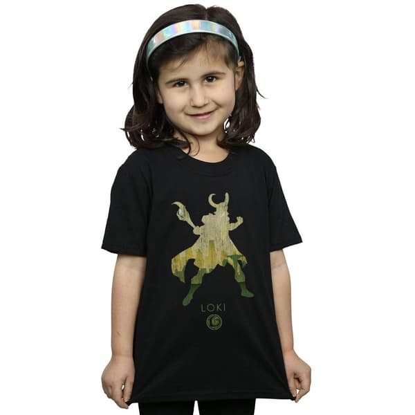 Marvel T-shirt i bomull med Loki-silhuett för flickor