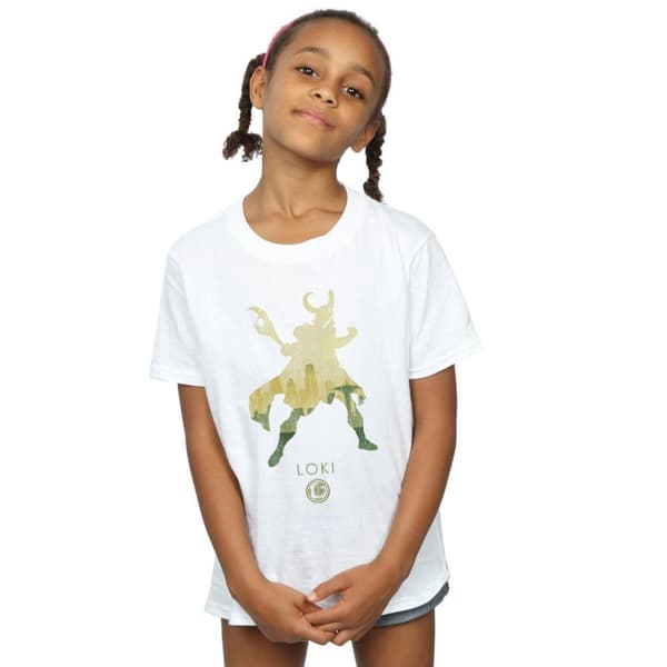 Marvel T-shirt i bomull med Loki-silhuett för flickor