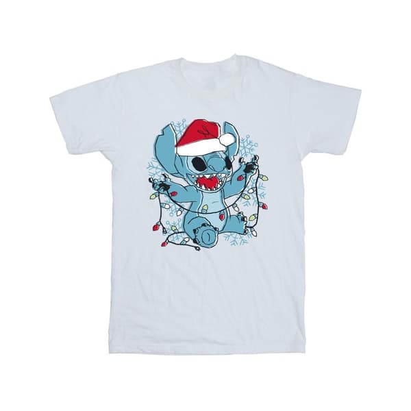 Disney Lilo And Stitch-sketch-T-shirt med julbelysning för herrar