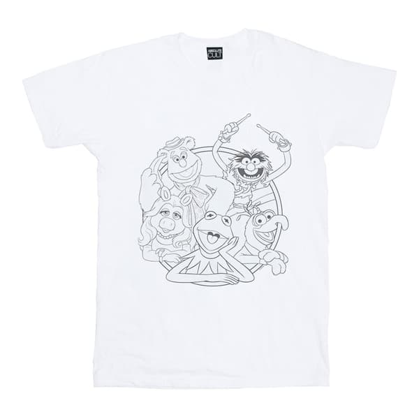 Disney Womens/Ladies The Muppets Group Line Art Cotton Boyfriend T-Shirt White 3XL
