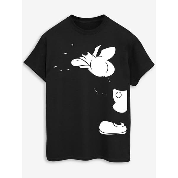 Disney Dam/Tjej Musse Pigg - Boyfriend-T-shirt i bomull med skärning Black L