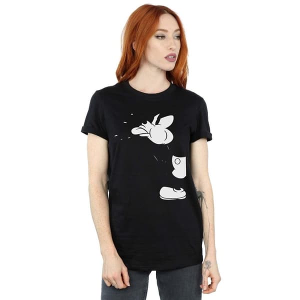 Disney Dam/Tjej Musse Pigg - Boyfriend-T-shirt i bomull med skärning