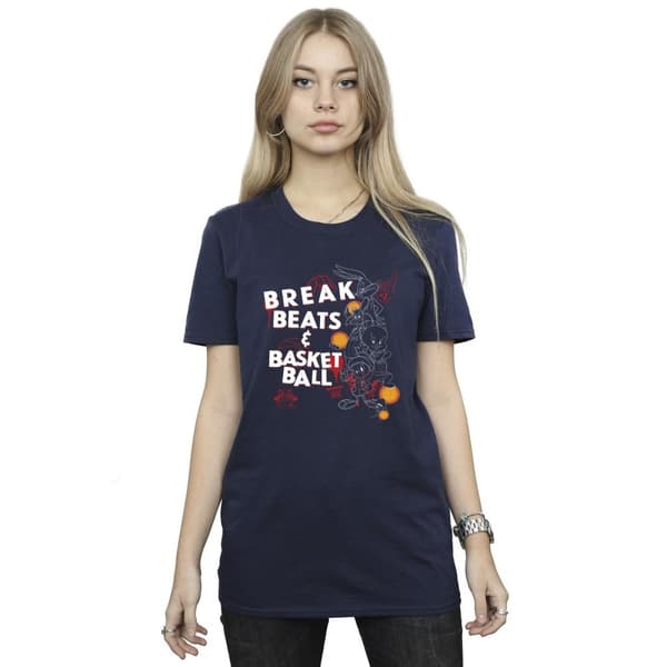 Space Jam: A New Legacy Womens/Ladies Break Beats & Basketball Cotton Boyfriend T-Shirt