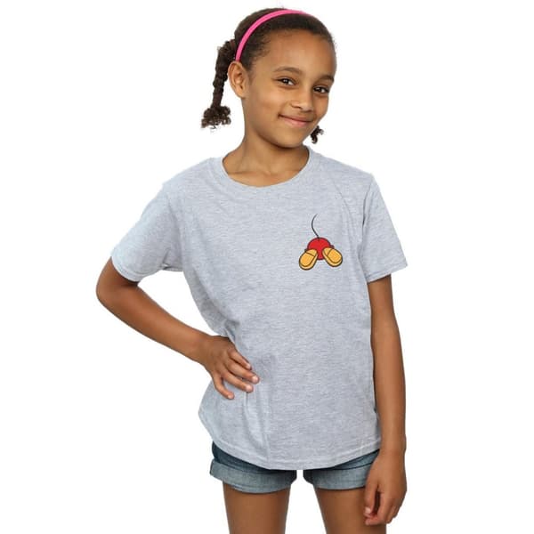 Disney T-shirt i bomull med brösttryck på Musse Piggs baksida för flickor