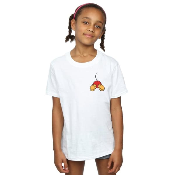 Disney T-shirt i bomull med brösttryck på Musse Piggs baksida för flickor