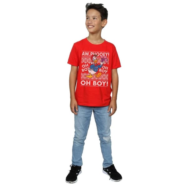 Disney Boys Donald Duck Christmas Fair Isle T-Shirt