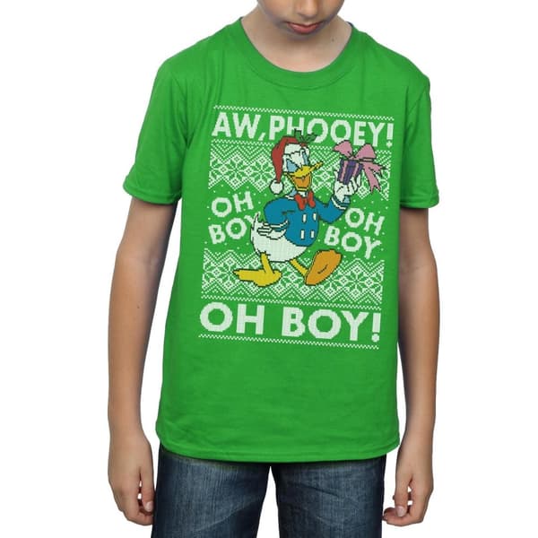 Disney Boys Donald Duck Christmas Fair Isle T-Shirt