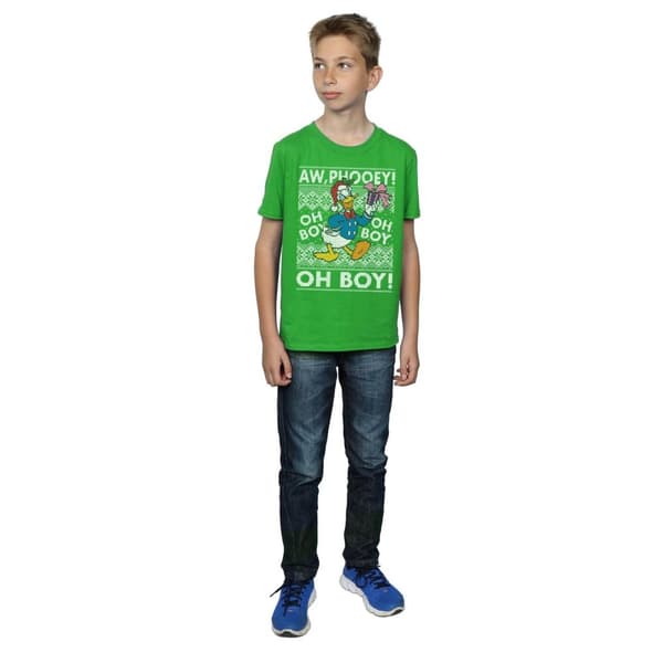Disney Boys Donald Duck Christmas Fair Isle T-Shirt