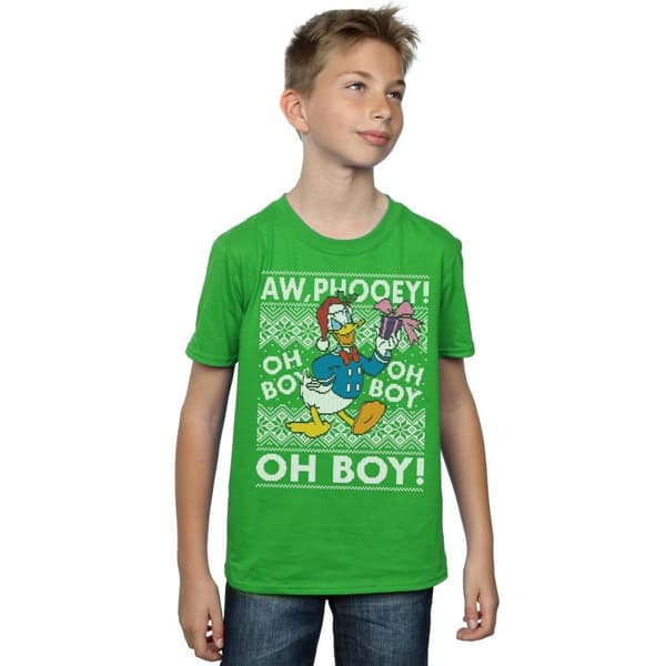 Disney Boys Donald Duck Christmas Fair Isle T-Shirt