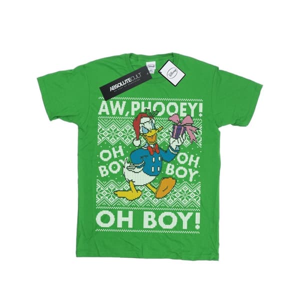 Disney Boys Donald Duck Christmas Fair Isle T-Shirt