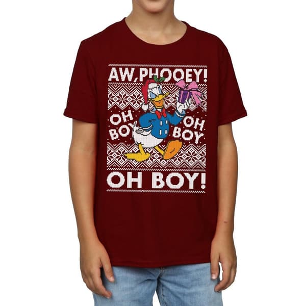 Disney Boys Donald Duck Christmas Fair Isle T-Shirt