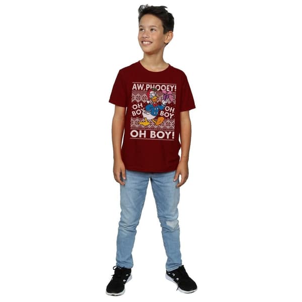 Disney Boys Donald Duck Christmas Fair Isle T-Shirt