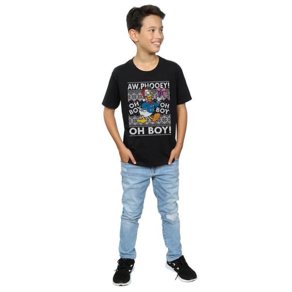 Disney Boys Donald Duck Christmas Fair Isle T-Shirt