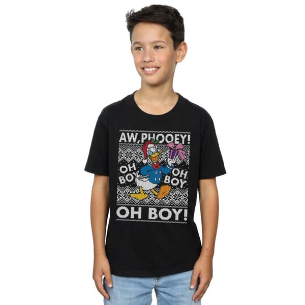 Disney Boys Donald Duck Christmas Fair Isle T-Shirt