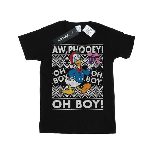 Disney Boys Donald Duck Christmas Fair Isle T-Shirt