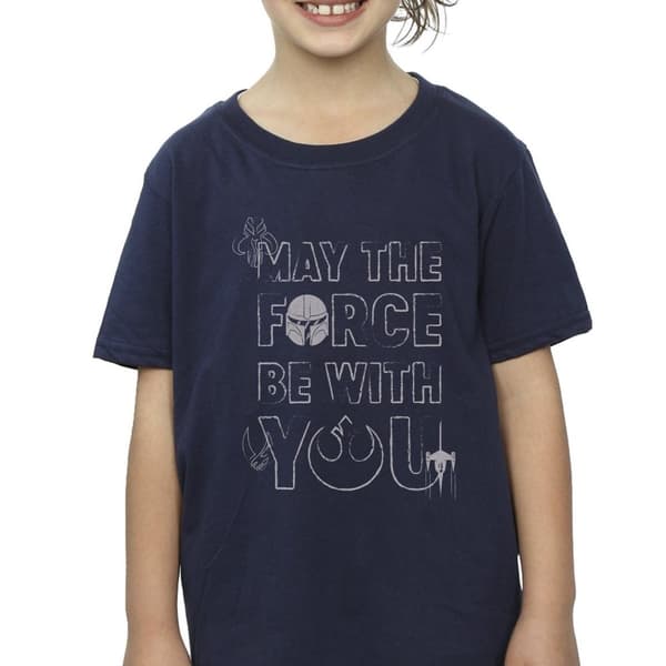 Star Wars Girls The Mandalorian May The Force Mando Cotton T-Shirt